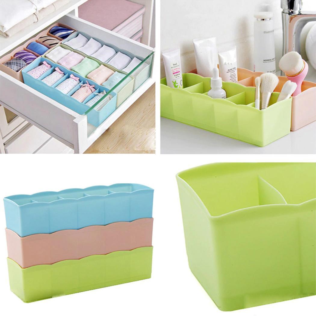 New 5 Cells Socks Underwear Ties Storage Box Bra Drawer Closet Home Organizer