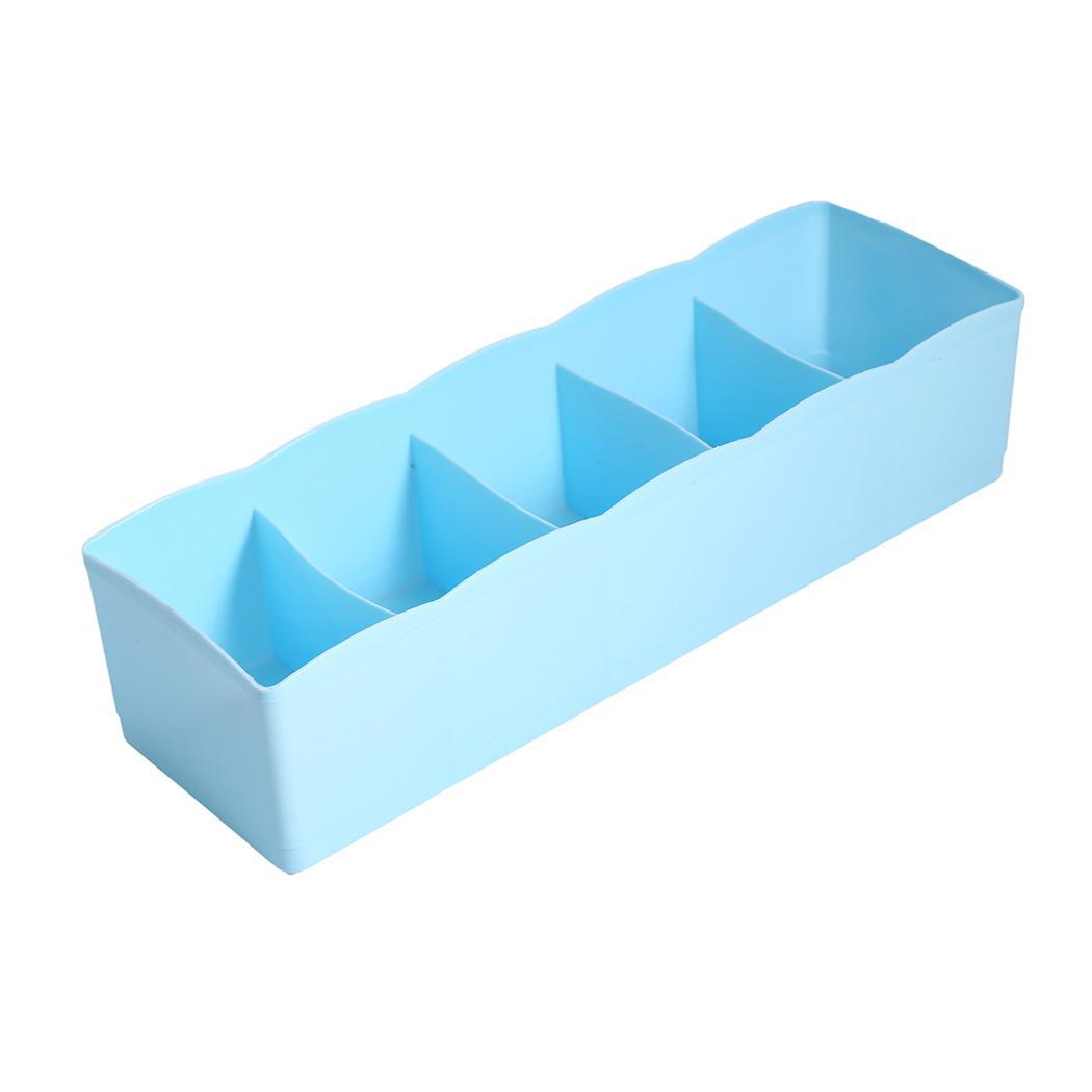 New 5 Cells Socks Underwear Ties Storage Box Bra Drawer Closet Home Or