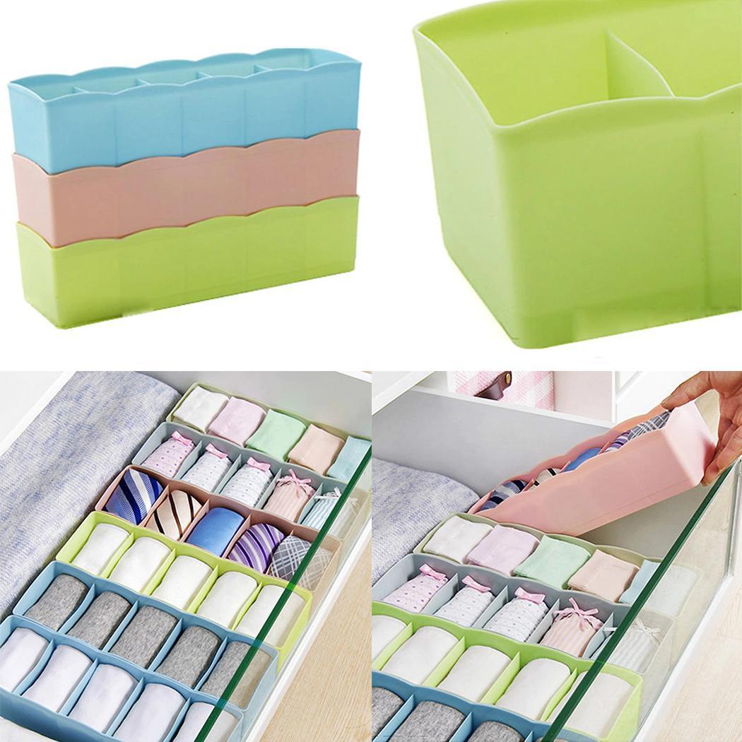 New 5 Cells Socks Underwear Ties Storage Box Bra Drawer Closet Home Organizer