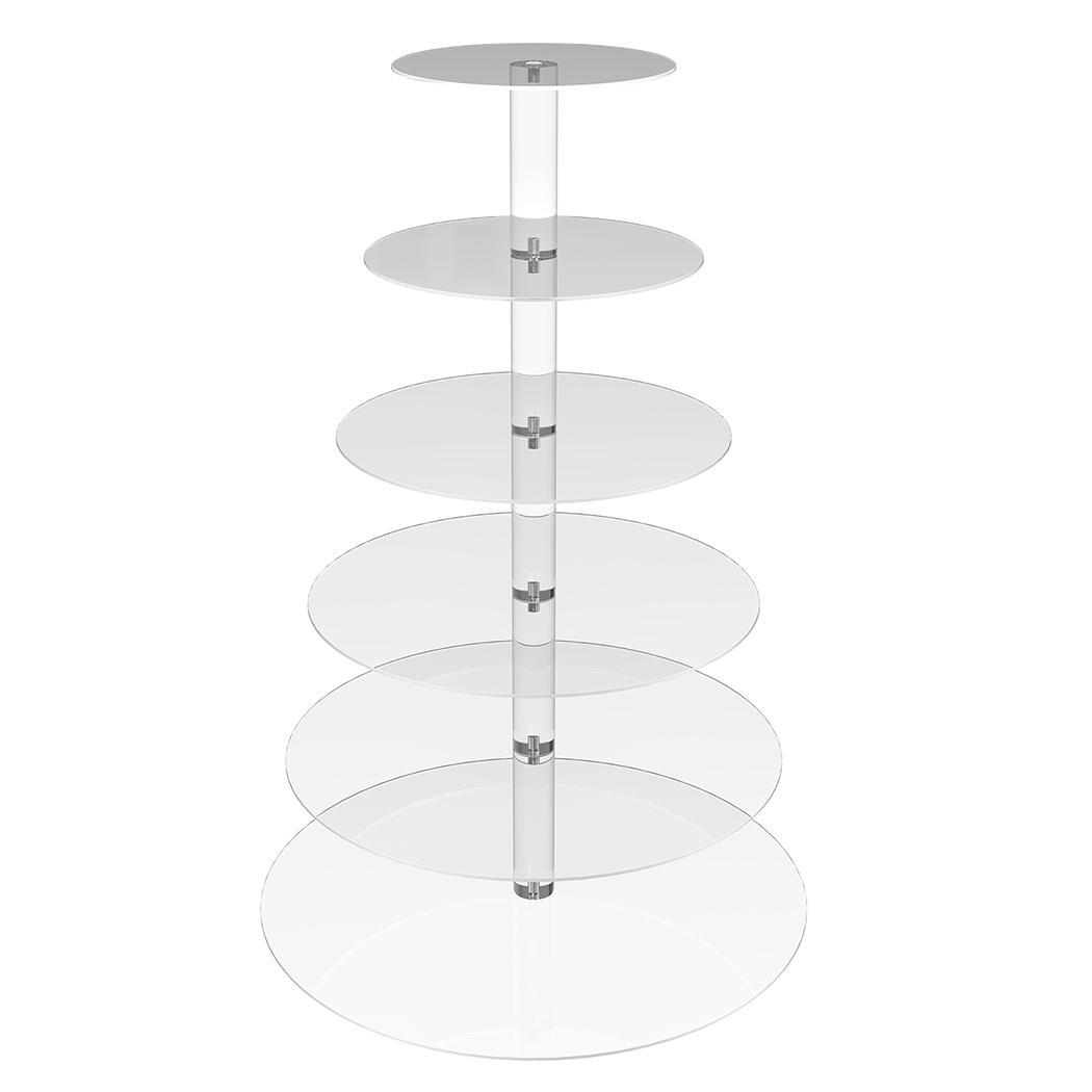 6 Tier Acrylic Round Transparent Cake Stand For Wedding Party Birthday Display
