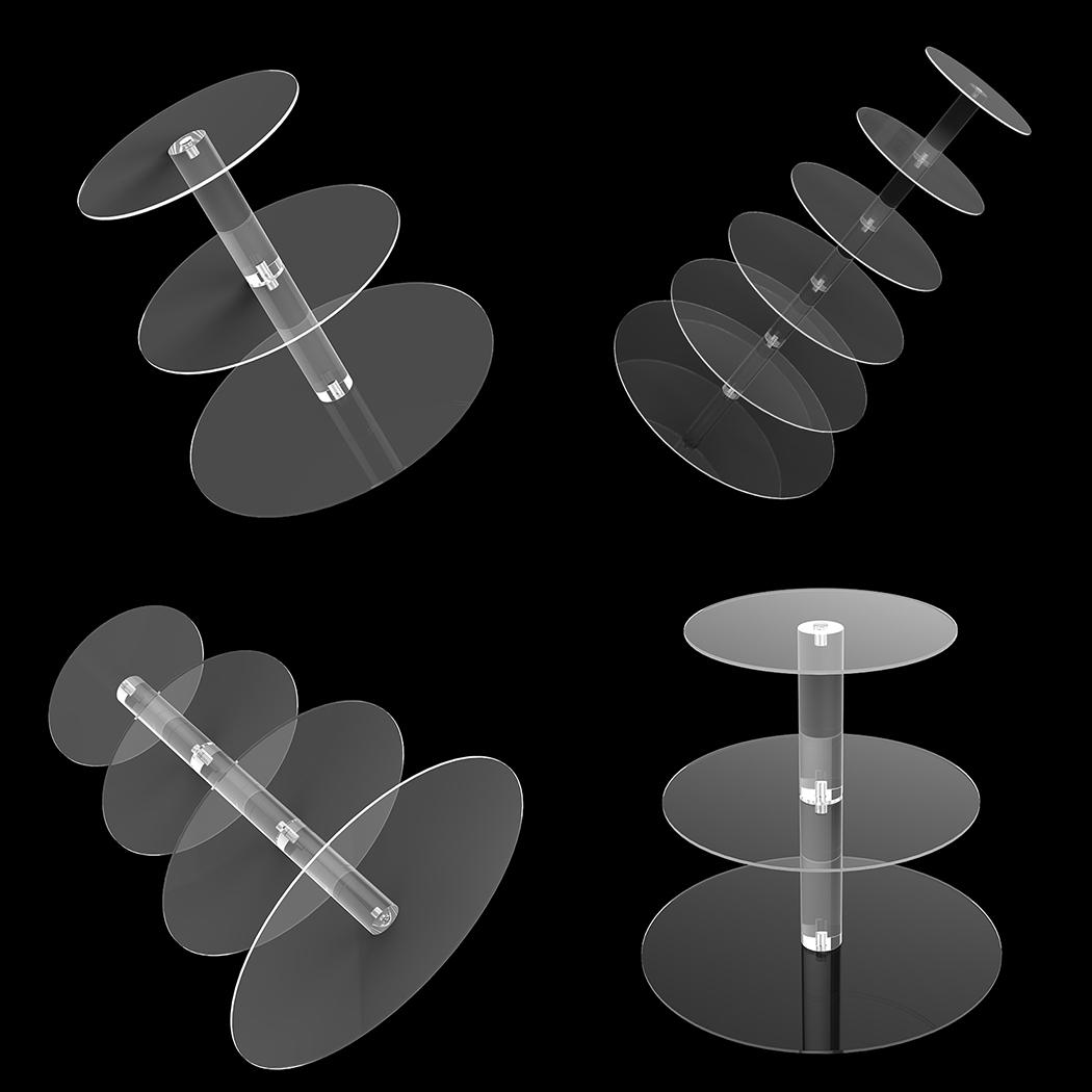 6 Tier Acrylic Round Transparent Cake Stand For Wedding Party Birthday Display