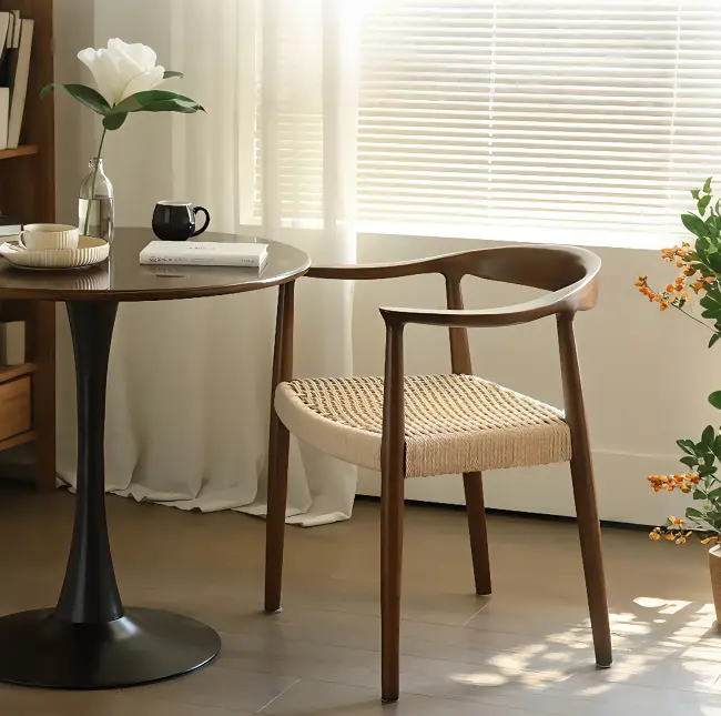 Wood Woven Seat Dining Chair