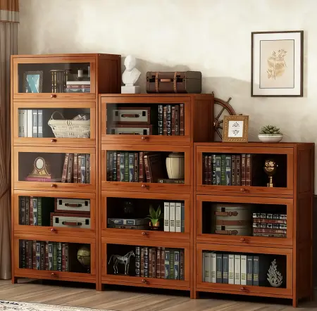 Closed Back Bookcase with Glass Doors