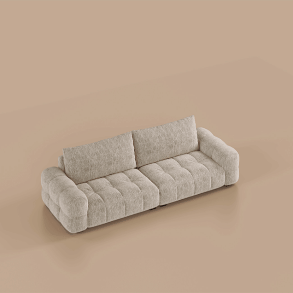 Modern Tufted Chenille Deep Seat Sofa with Adjustable Backrest | homeyfad