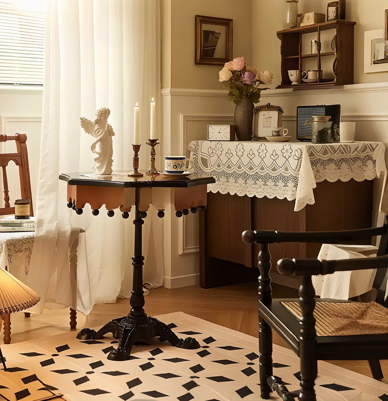 Traditional Octagon Wood Side Table