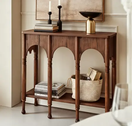 Console Table with Shelves