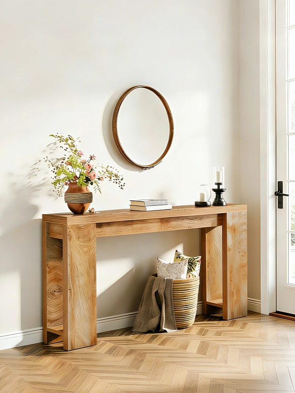 spring welcome with console table
