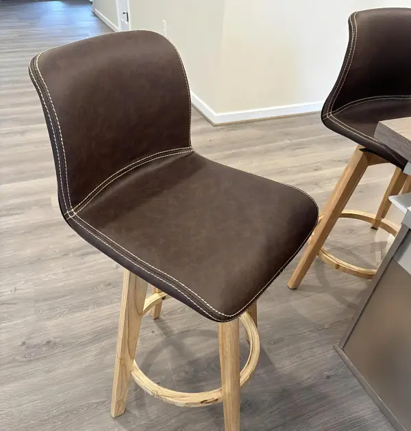 Homeyfad Leather Rotating Bar Stool