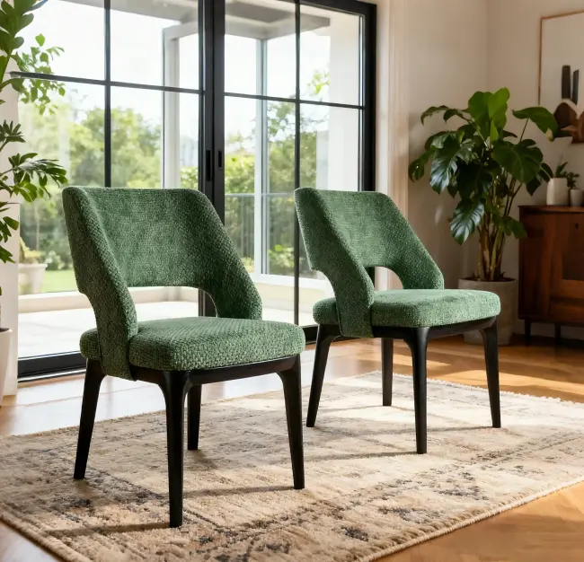 Cotton Linen Upholstered Dining Chair