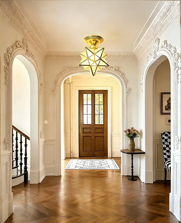 Star Glass Semi Flush Ceiling Light