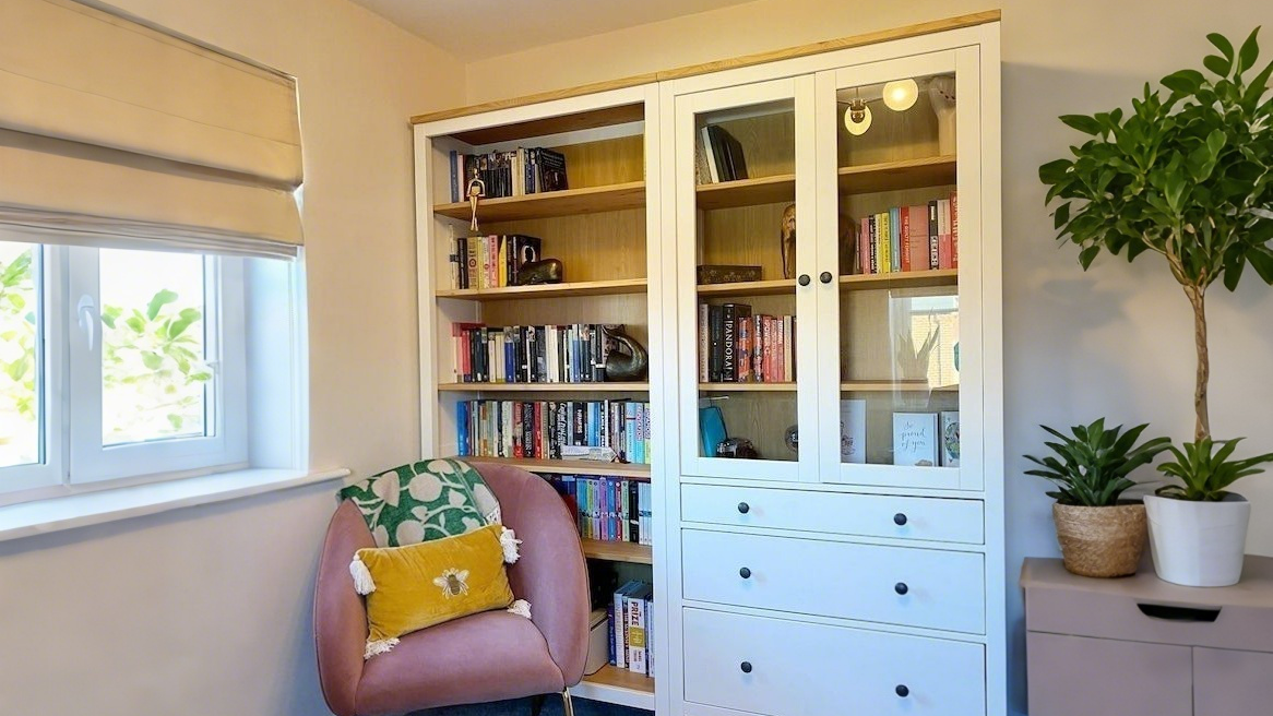 white bookcase with doors | homeyfad