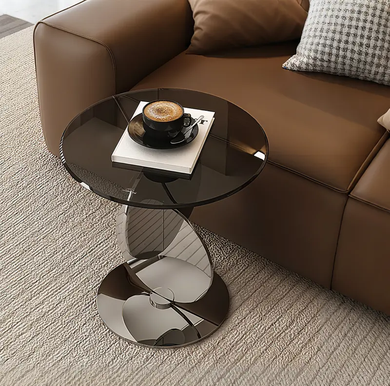 modern  side table with glass top