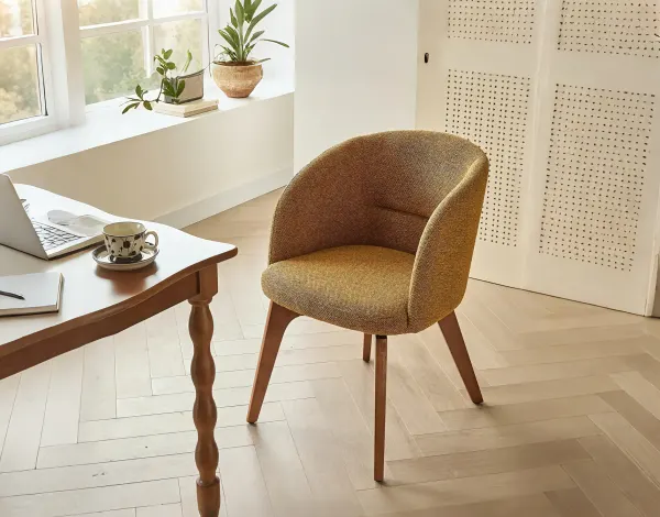 Swivel Barrel Dining Chair with Arms