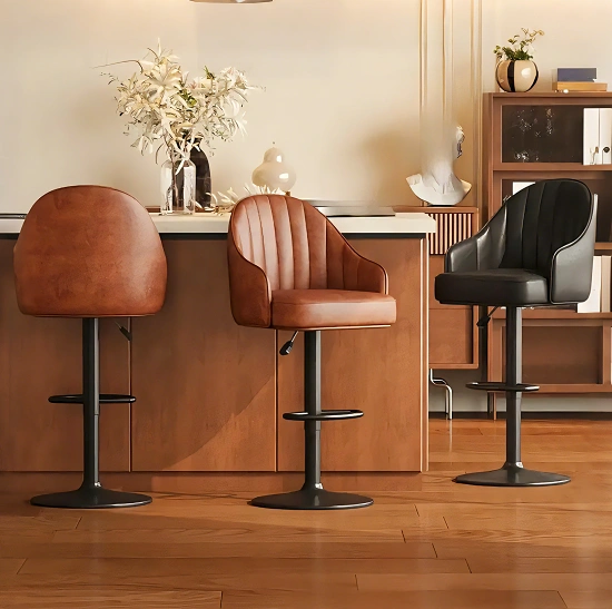 leather swivel bar stool
