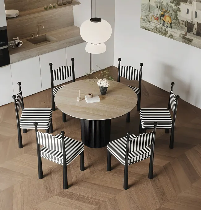 Black Striped Dining Chair