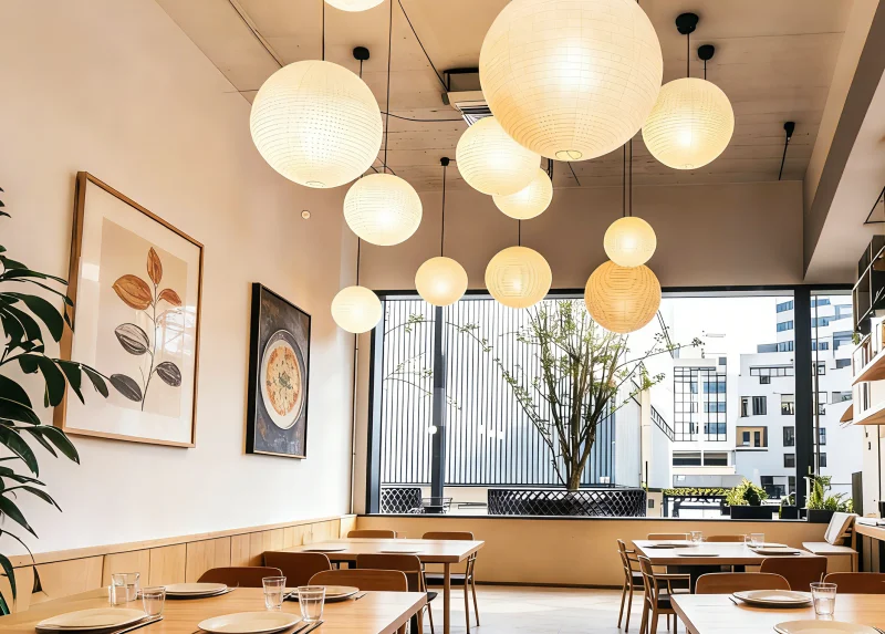 Globe Paper Adjustable Pendant Light for Dining