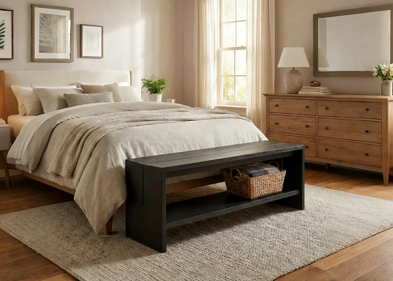 bedroom bench with storage