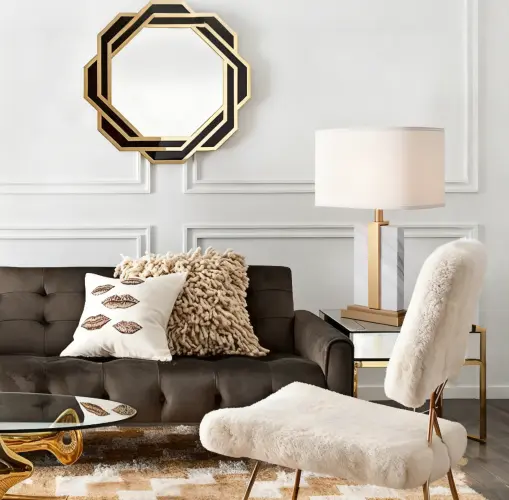 Beige and Gold Table Lamp