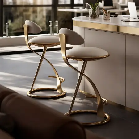 Leather bar stool