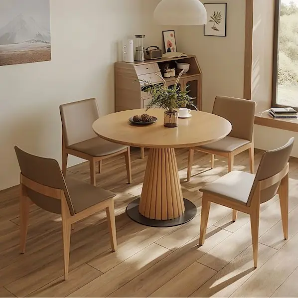 Light Wood Round Dining Table