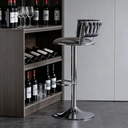 Modern Velvet Swivel Adjustable Bar Stools