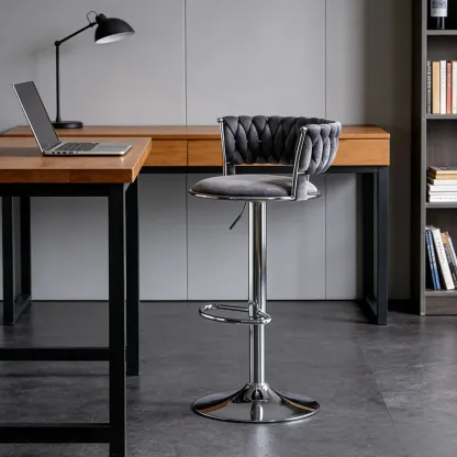 Modern Velvet Swivel Adjustable Bar Stools