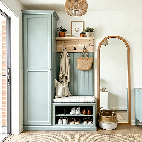 Hall Tree with Bench/Cabinet