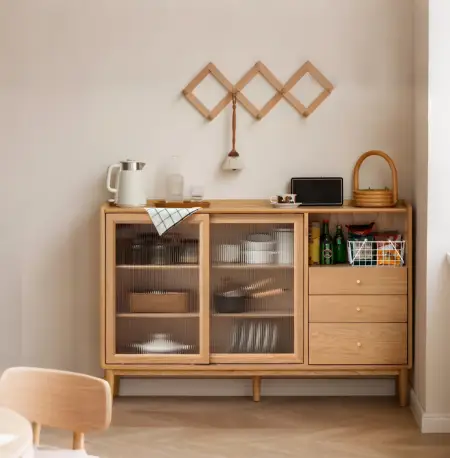 natural wood sidebaord