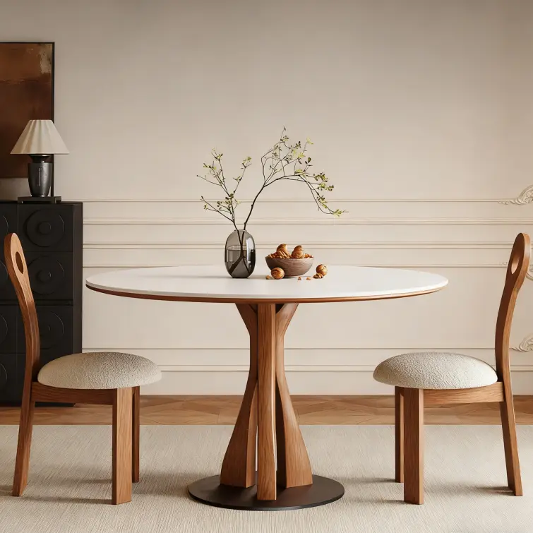 Mid-Century Modern Round Dining Table
