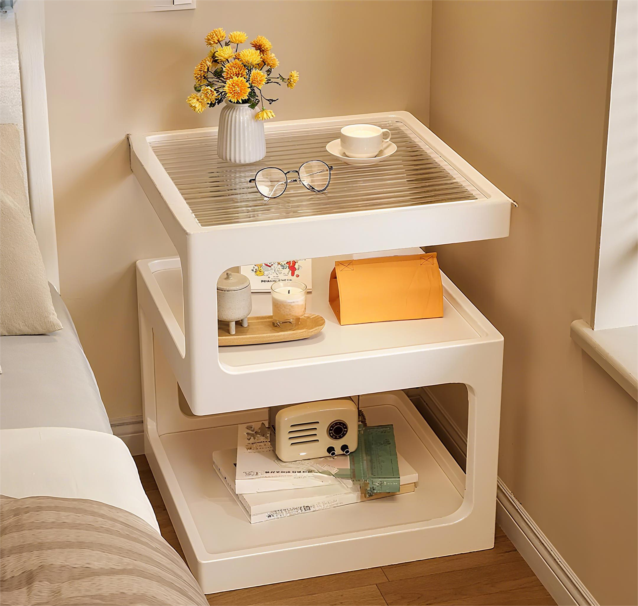 White Wood Nightstand