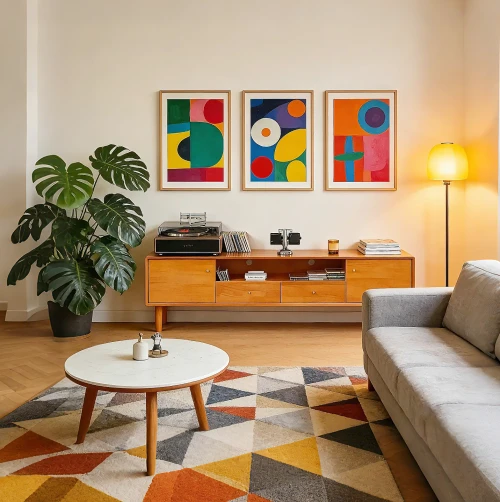 Modern Wood TV Stand with Drawers