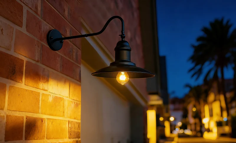 Curved Down Outdoor Wall Light