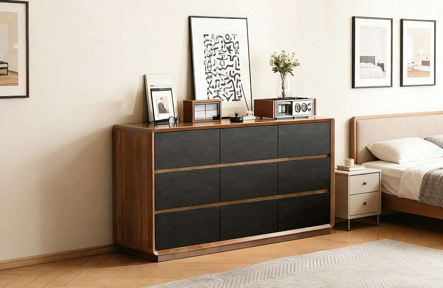 Black Wood Horizonal Dresser