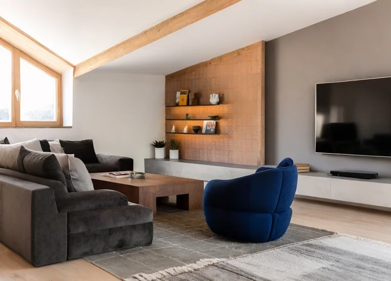 Warmth Mid-century Modern Living Room