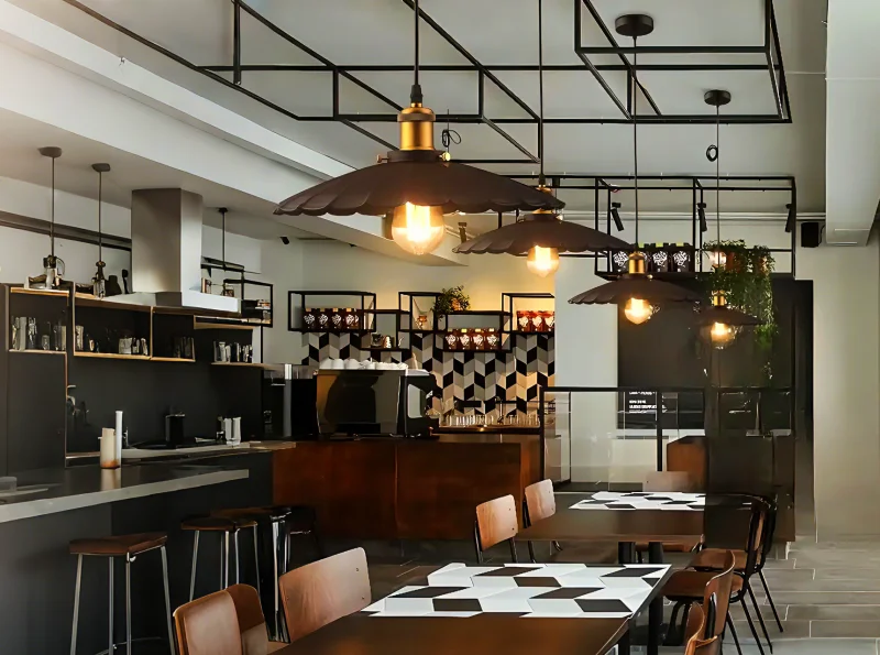 Industrial black pendant light