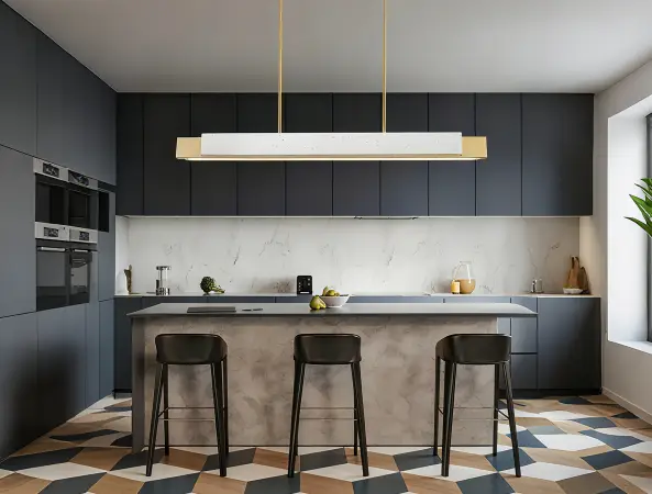 Stone Linear LED Island Pendant Light for Kitchen