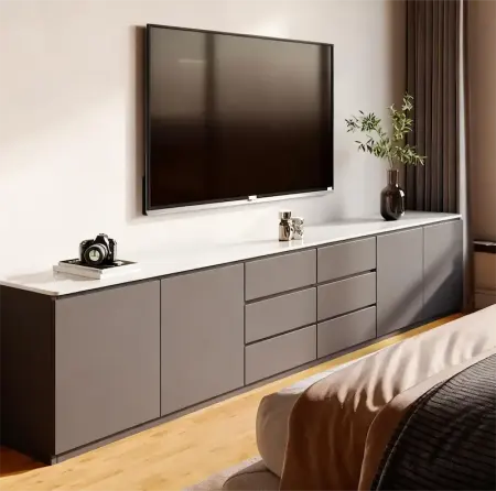 Wood TV Stand with Drawers