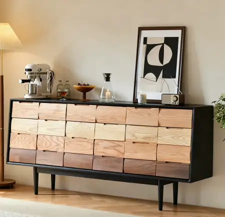 Multi-Tone Wooden Sideboard
