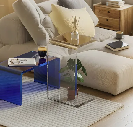 Acrylic Side Table C-Shaped