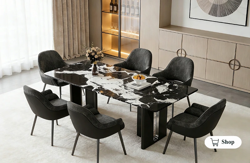 black dining chairs