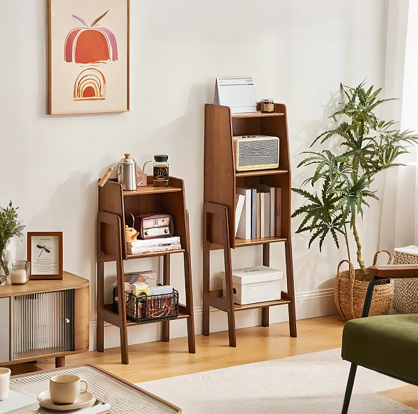 Narrow Multi-Tier Ladder Bookcase