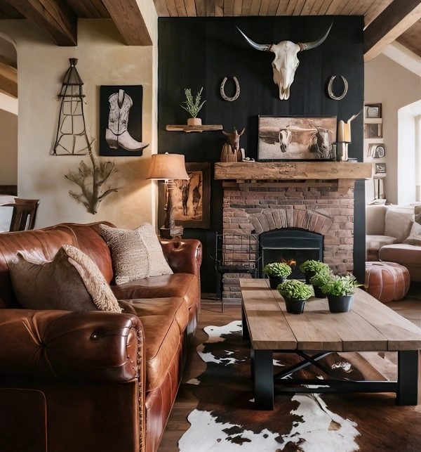 western home with Leather Accents