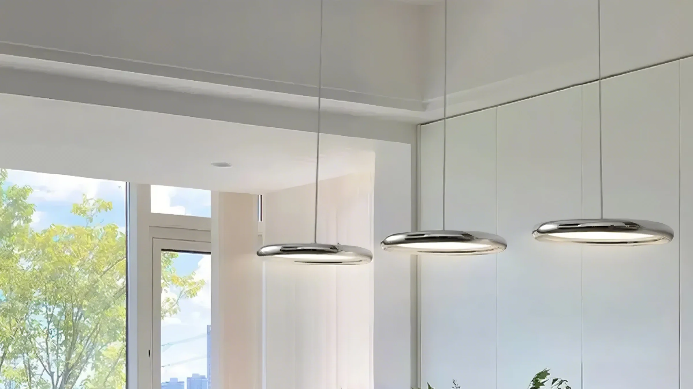 3-Light Modern Dimming LED Pendant Light for office
