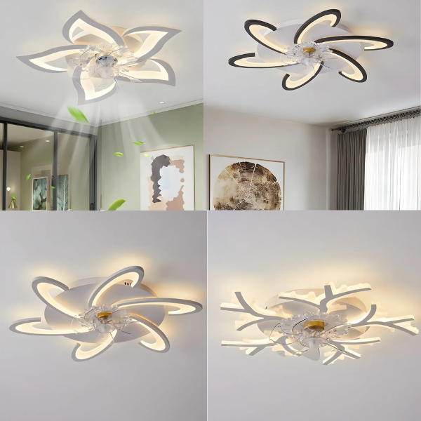 LED White Ceiling Fan with Light