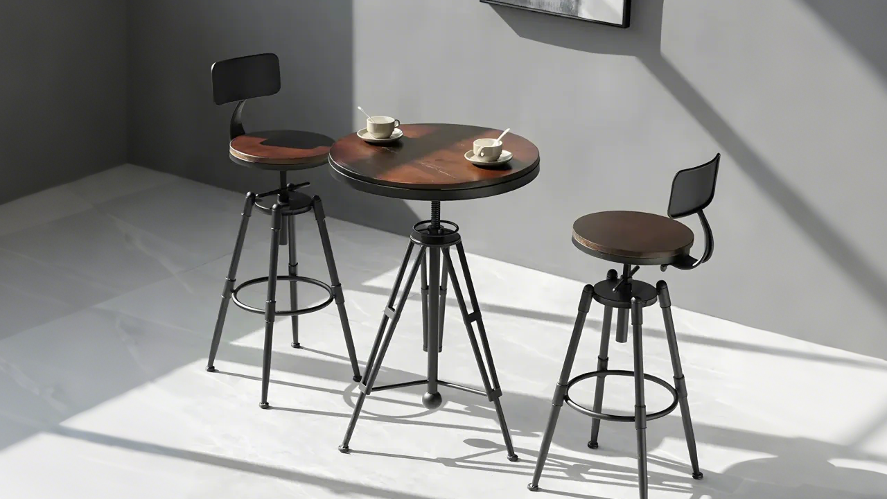 industrial round bar table | homeyfad