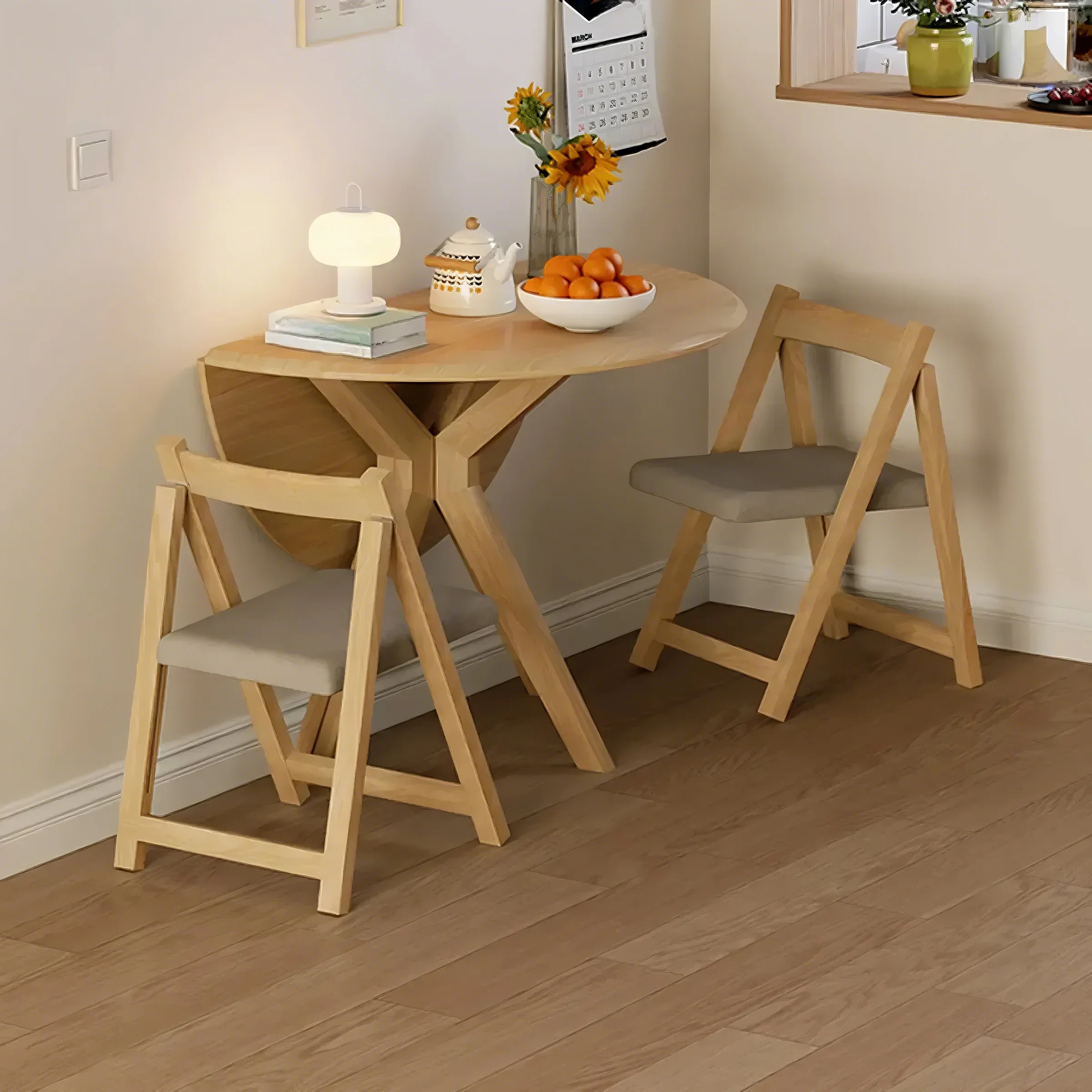 wood folding dining table