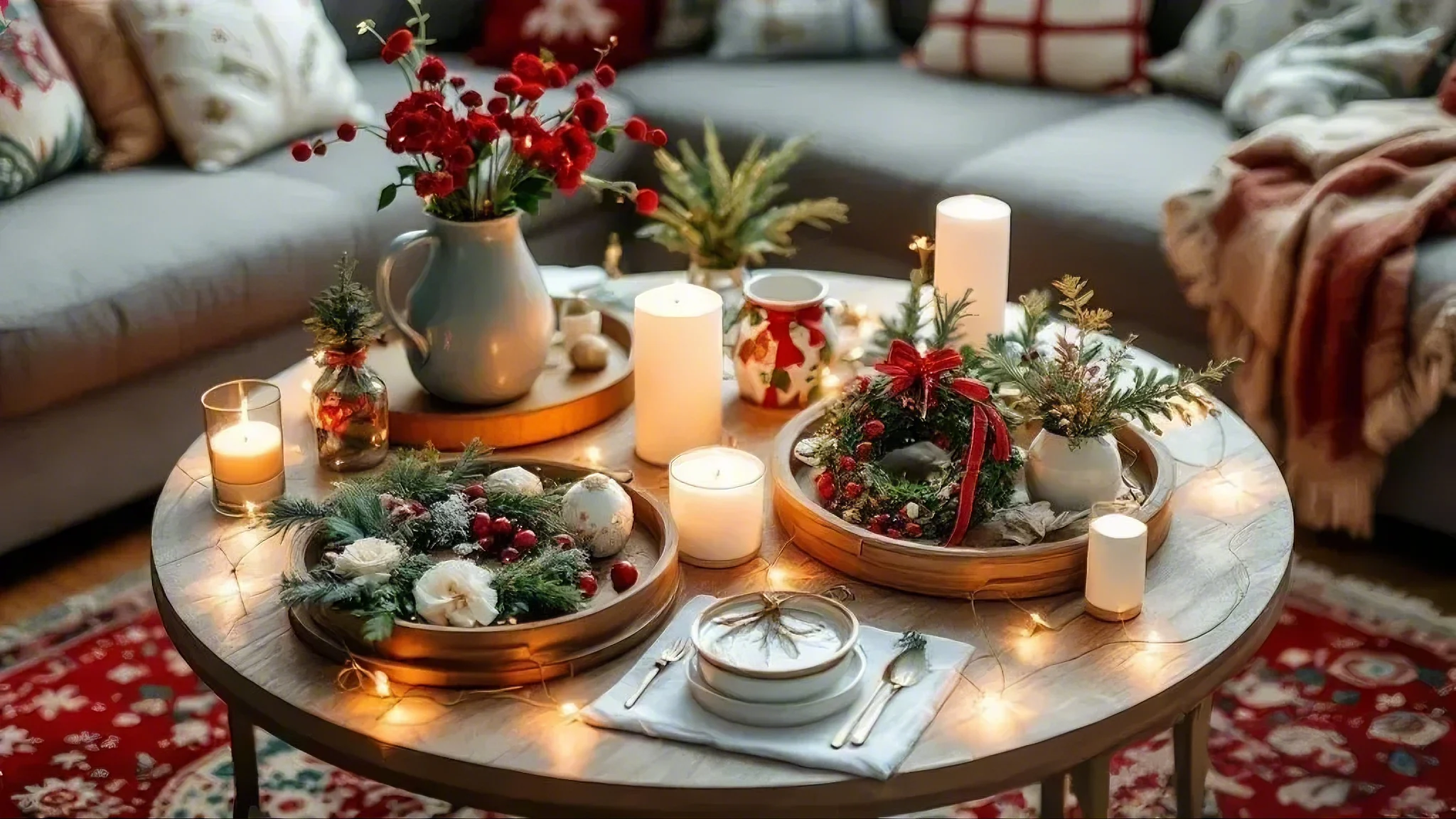 special coffee table Christmas decor ideas