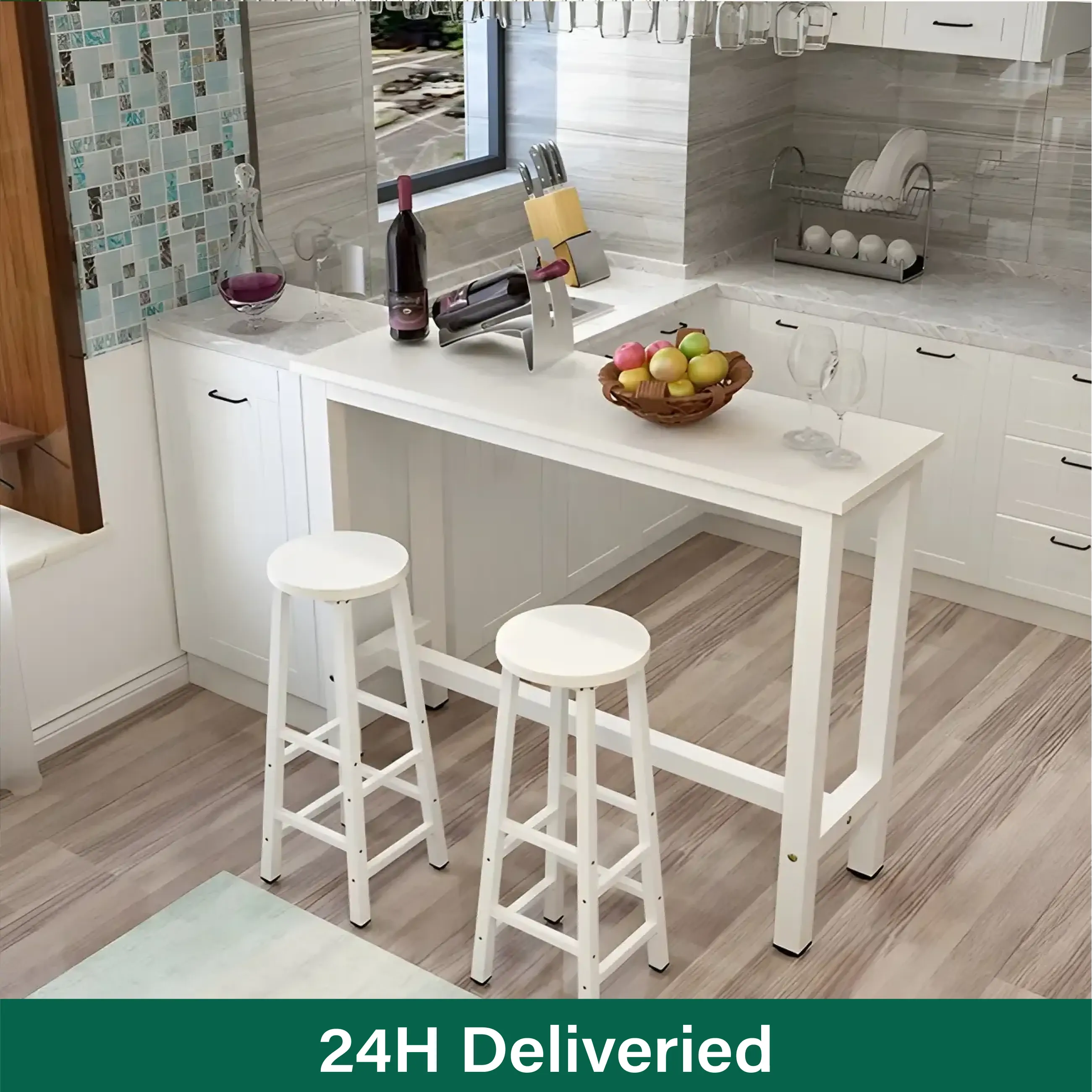 Sleek Modern Black Wooden Counter Height Bar Table for Kitchen | homeyfad