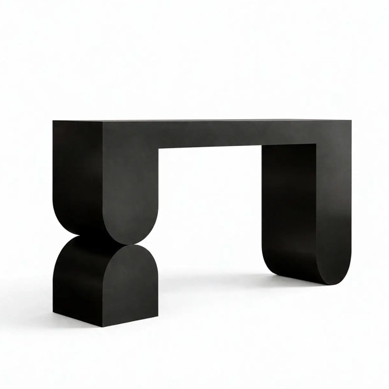 Modern Black Sculptural Solid Wood Console Table for Entryway | homeyfad