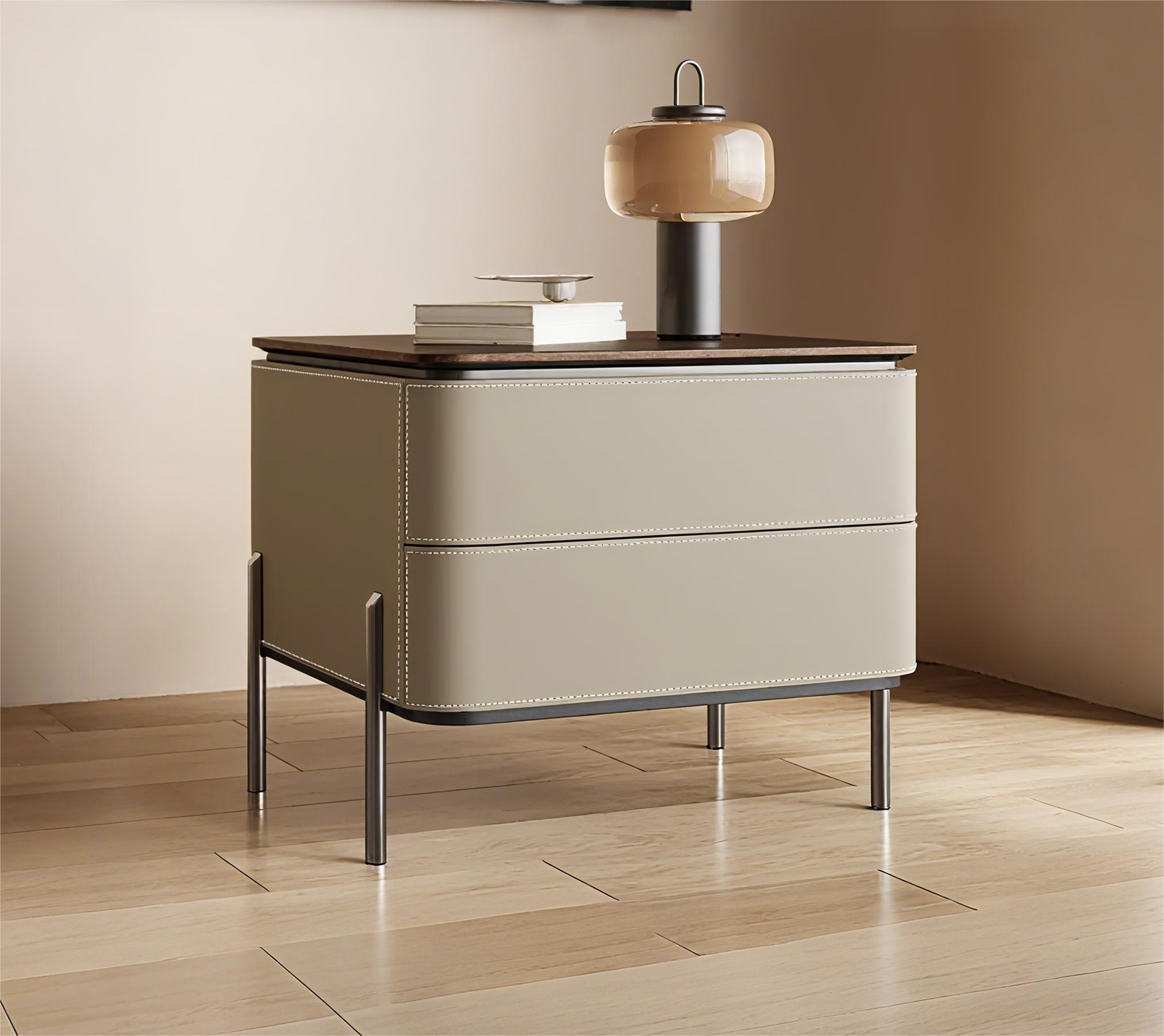 Leather Drawer Nightstand